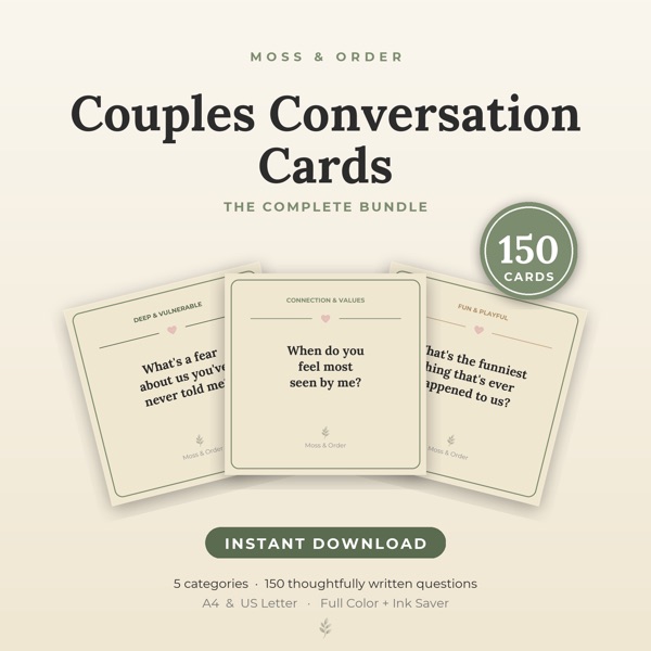 Printable conversation cards for couples